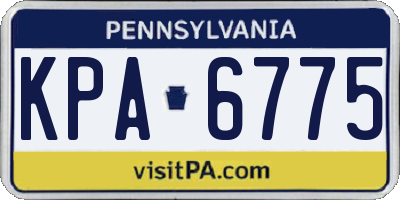 PA license plate KPA6775