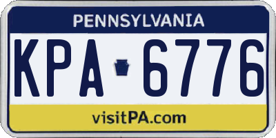 PA license plate KPA6776