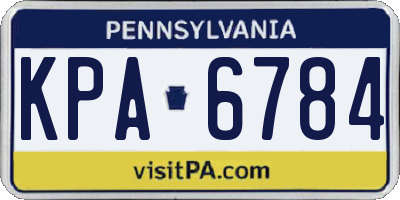 PA license plate KPA6784