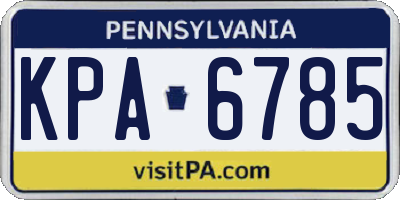 PA license plate KPA6785