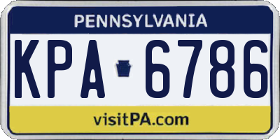 PA license plate KPA6786
