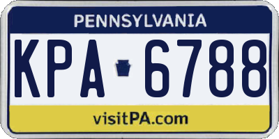 PA license plate KPA6788