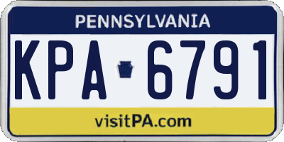 PA license plate KPA6791