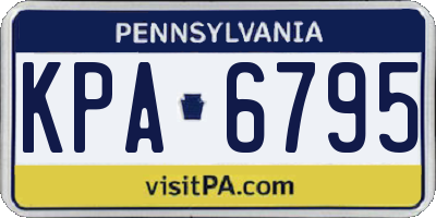 PA license plate KPA6795