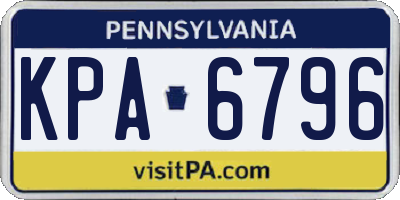 PA license plate KPA6796