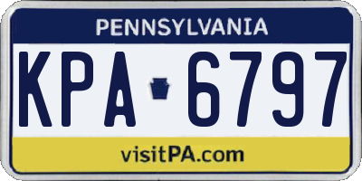 PA license plate KPA6797