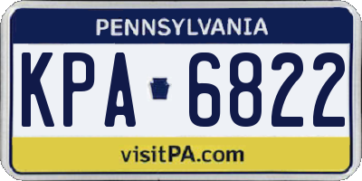 PA license plate KPA6822
