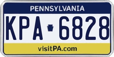 PA license plate KPA6828