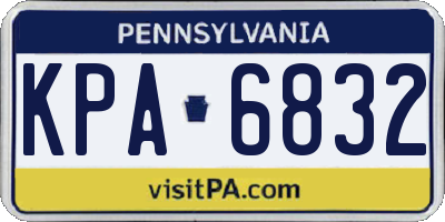 PA license plate KPA6832