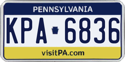 PA license plate KPA6836