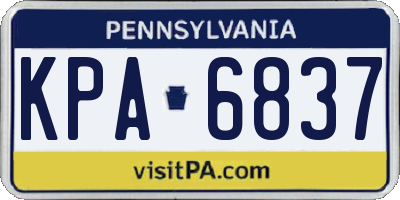 PA license plate KPA6837