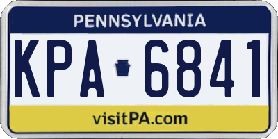PA license plate KPA6841