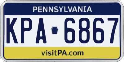 PA license plate KPA6867