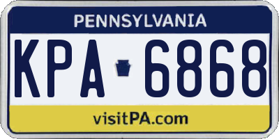PA license plate KPA6868