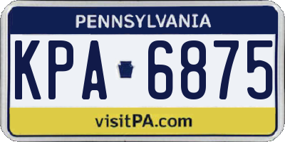 PA license plate KPA6875