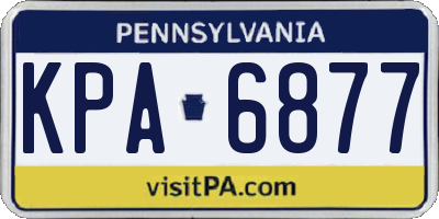 PA license plate KPA6877