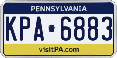 PA license plate KPA6883
