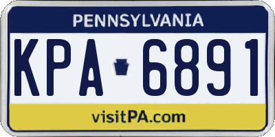 PA license plate KPA6891