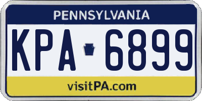 PA license plate KPA6899