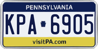 PA license plate KPA6905