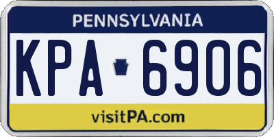 PA license plate KPA6906