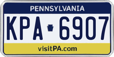 PA license plate KPA6907
