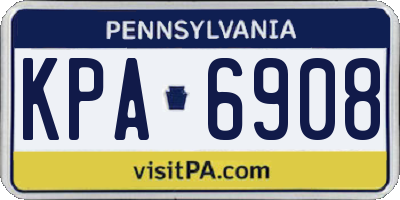 PA license plate KPA6908