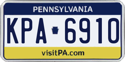 PA license plate KPA6910