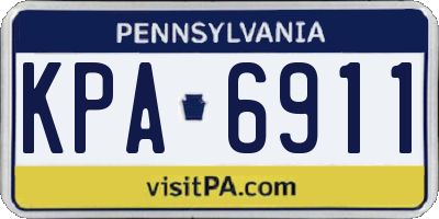 PA license plate KPA6911