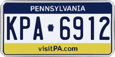 PA license plate KPA6912