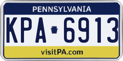 PA license plate KPA6913