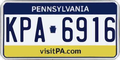 PA license plate KPA6916