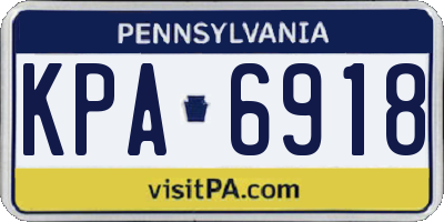 PA license plate KPA6918
