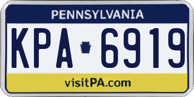 PA license plate KPA6919