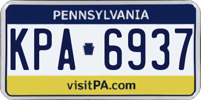 PA license plate KPA6937