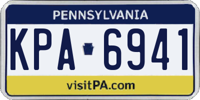 PA license plate KPA6941