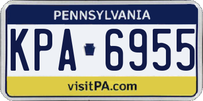 PA license plate KPA6955