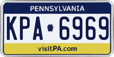 PA license plate KPA6969
