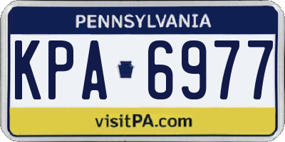 PA license plate KPA6977