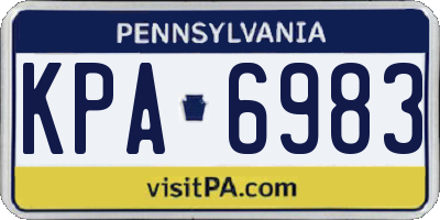 PA license plate KPA6983