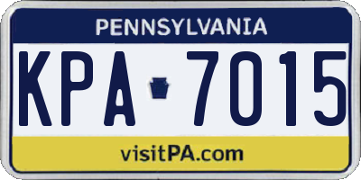 PA license plate KPA7015