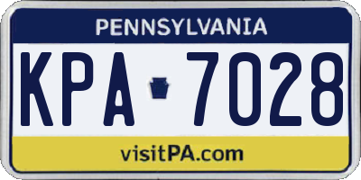 PA license plate KPA7028