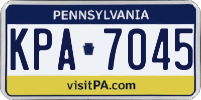 PA license plate KPA7045