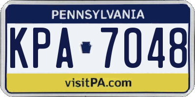 PA license plate KPA7048