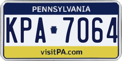 PA license plate KPA7064