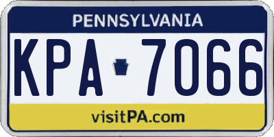 PA license plate KPA7066