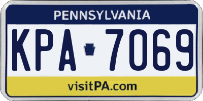 PA license plate KPA7069