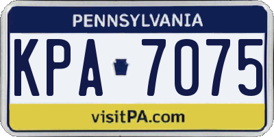 PA license plate KPA7075