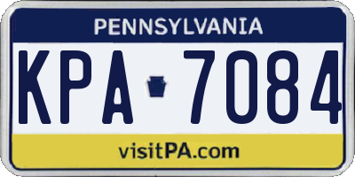 PA license plate KPA7084