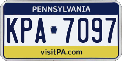 PA license plate KPA7097